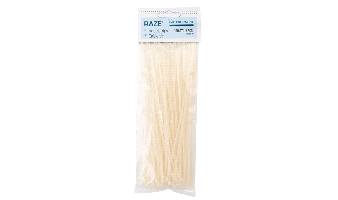 Kabelstrips, 3x200 mm, 100 stk.