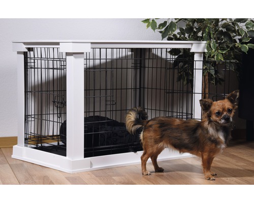Huisdierbox met tafelblad 83x55x59 cm wit