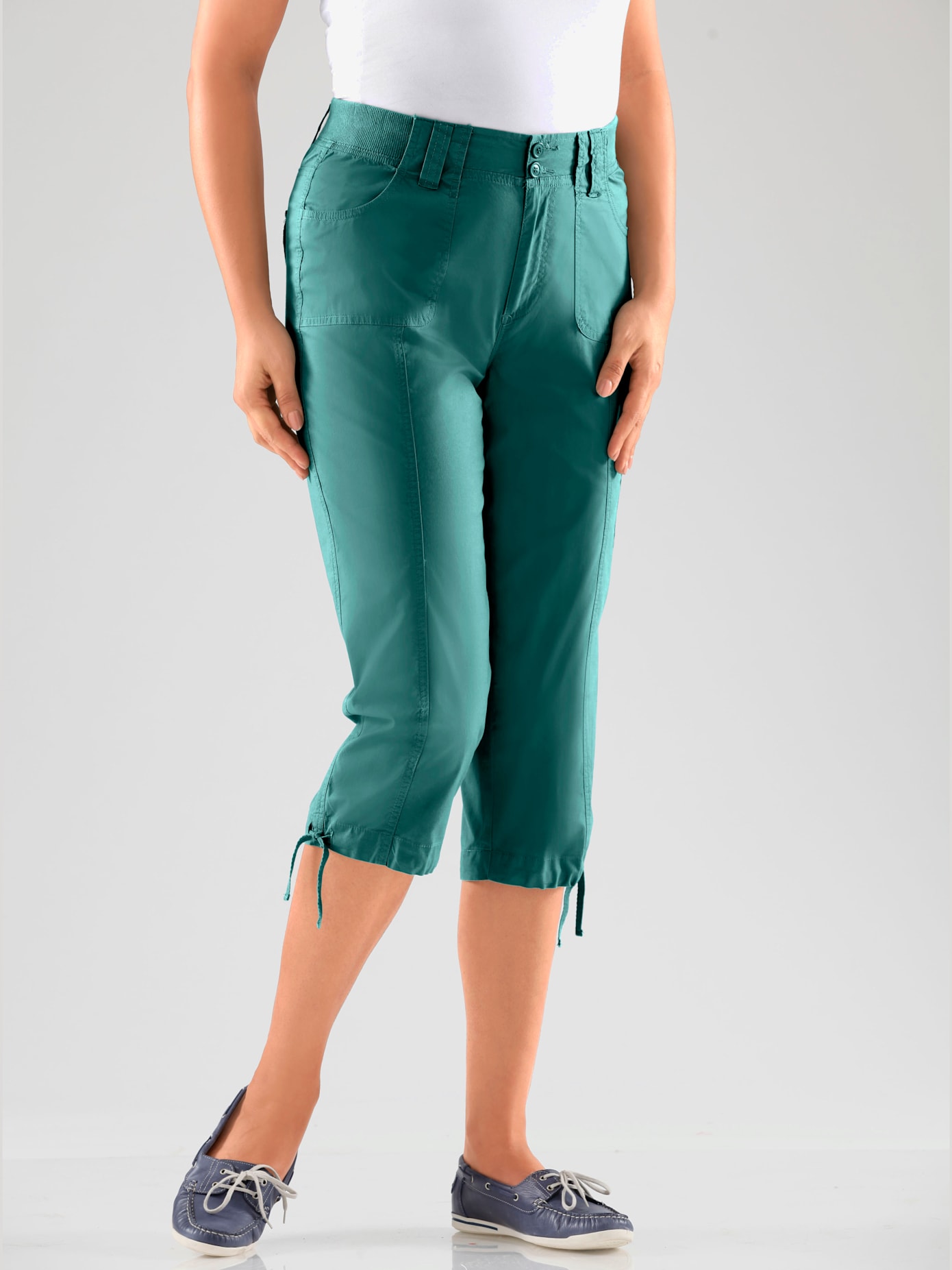 Corsaire sportif ceinture élastique cotelée