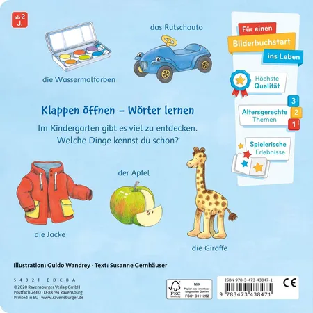 Ravensburger Pappbilderbuch - Klappen-Wörterbuch: Kindergarten