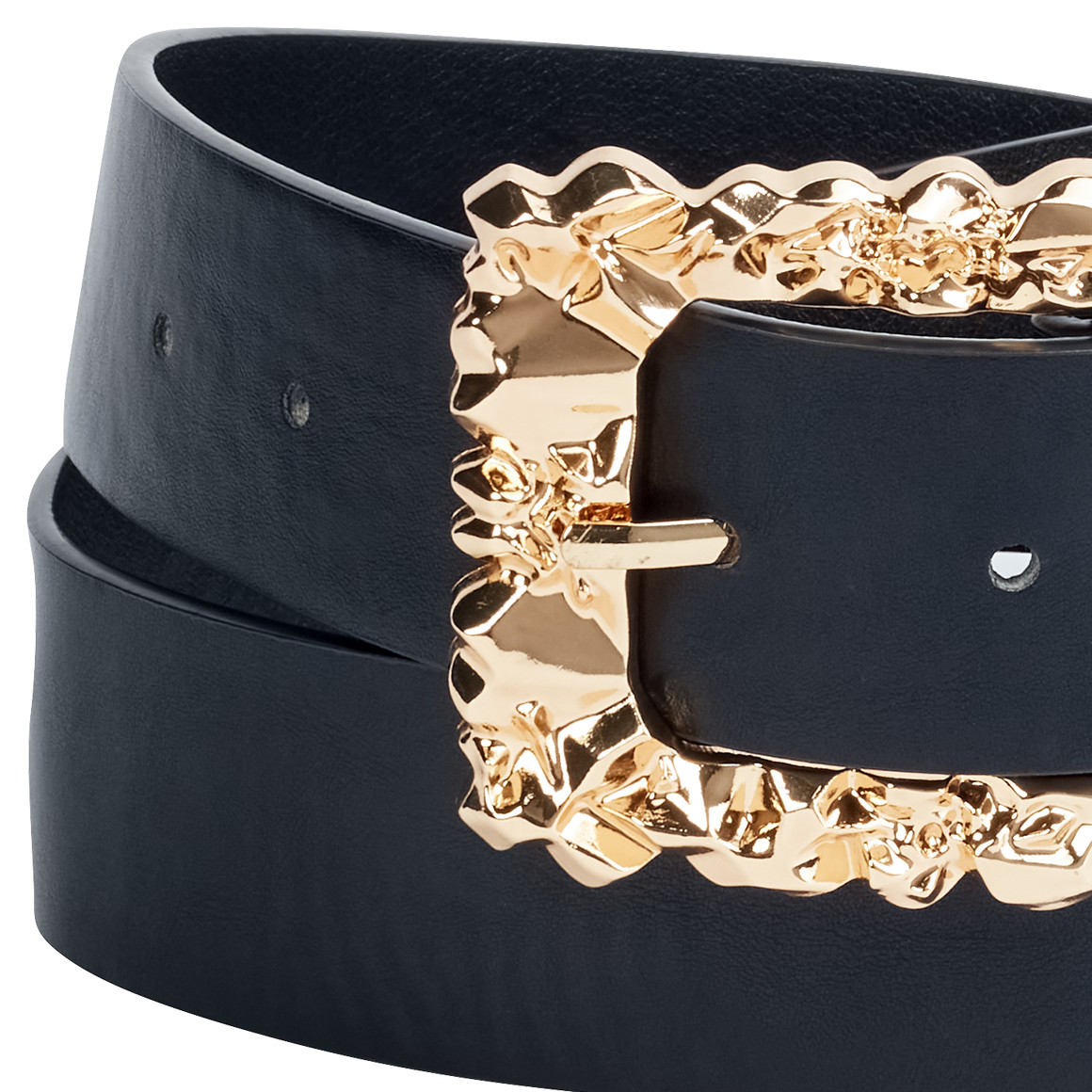 Damen Gürtel mit Schmuckschnalle gold / schwarz