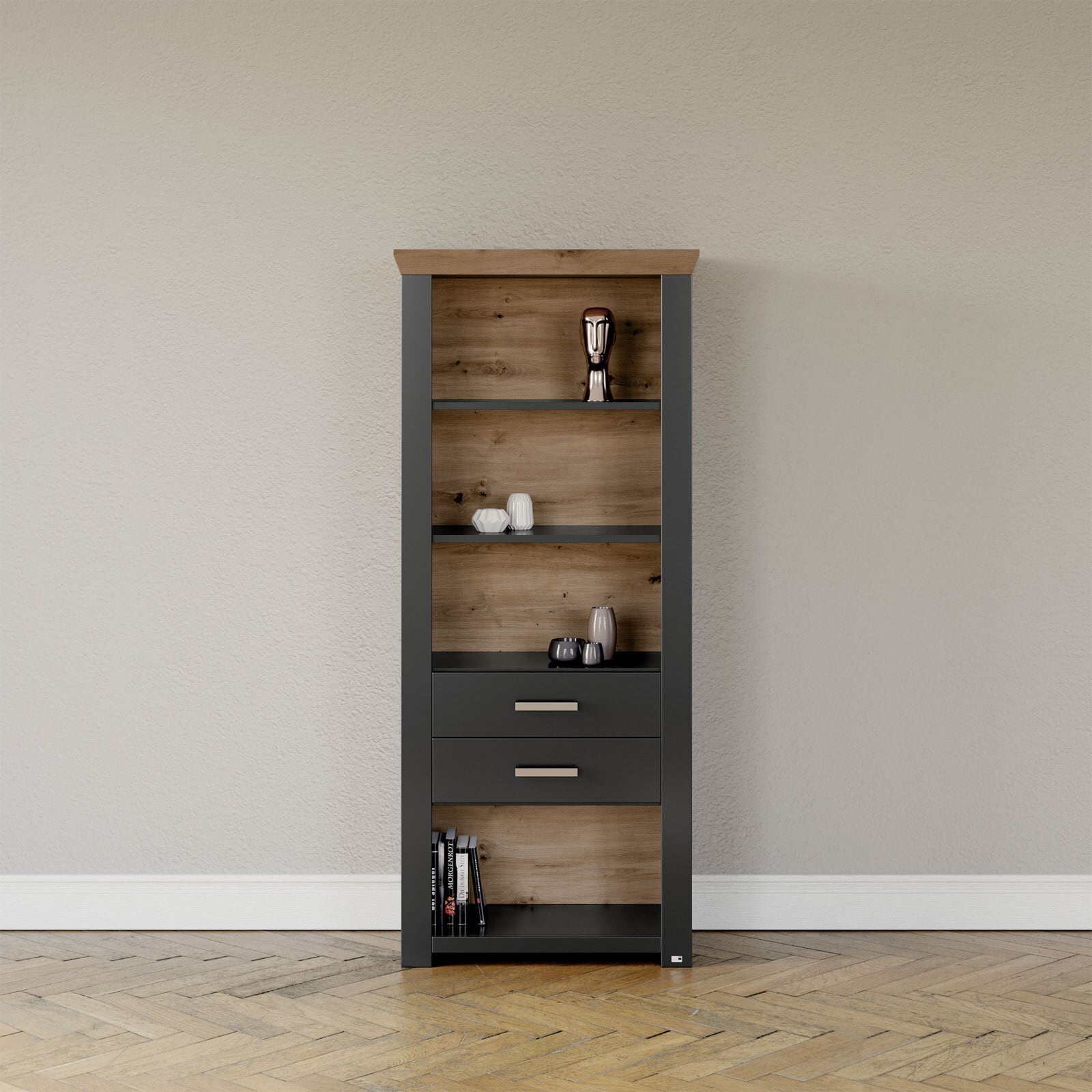 set one by Musterring Regalschrank YORK 11 anthrazit /Eiche Artisan