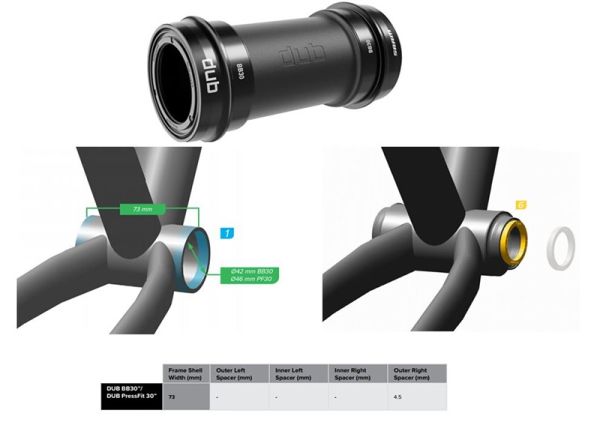 Sram DUB BB30 Ceramic Krankboks, 68/73mm