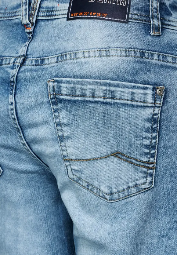 Loose Fit Jeansshorts - light blue washed