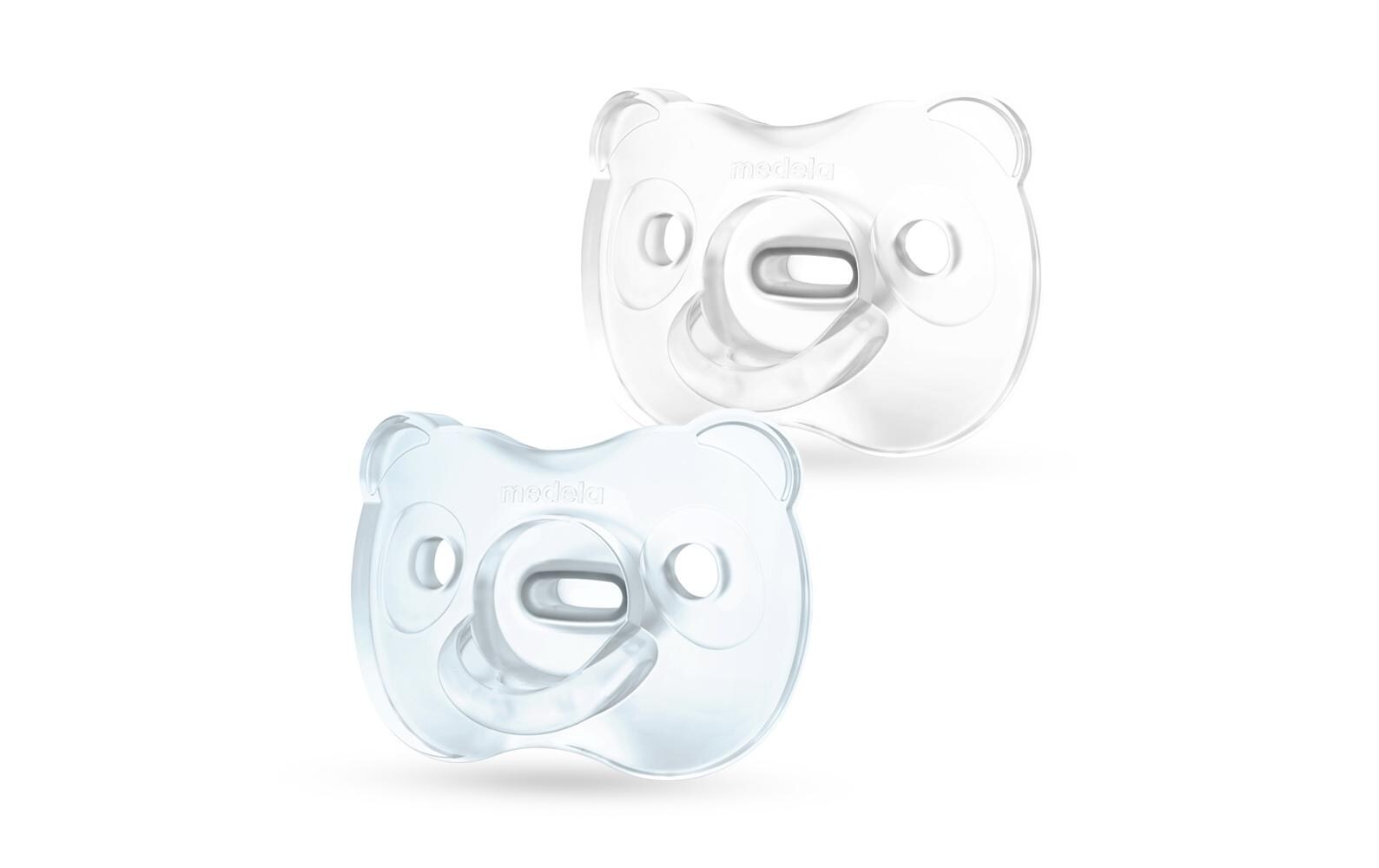 Nuggi Soft Silicone 2 Stk. 0 - 6 Mt. blau/transparentBaby Schnuller Soft Silicone 0-6 Duo