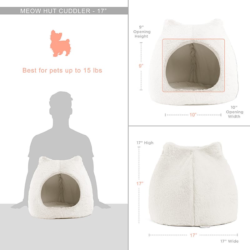 Outward Hound Meow Hut Pluche Kat  | Lichtgrijs | 20339.1