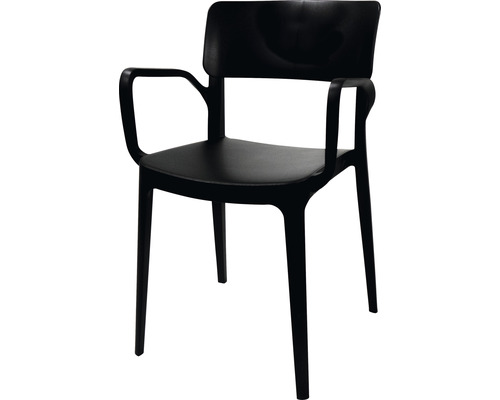 Stapelbare stoel met armleuningen Veba Wing 82 x 54 x 55 cm kunststof zwart
