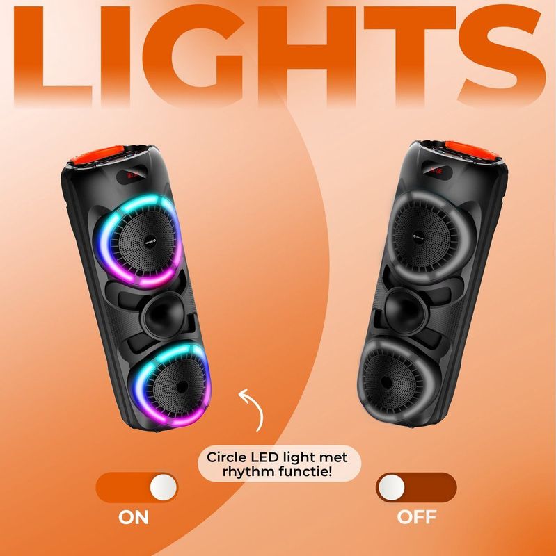 Denver - BPS459 - Bluetooth Speaker - Zwart - Incl. Draadloze Microfoon