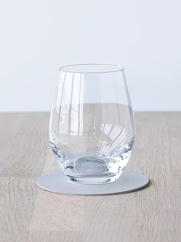 LIND DNA Leder Untersetzer rund 10cm Oyster White creme