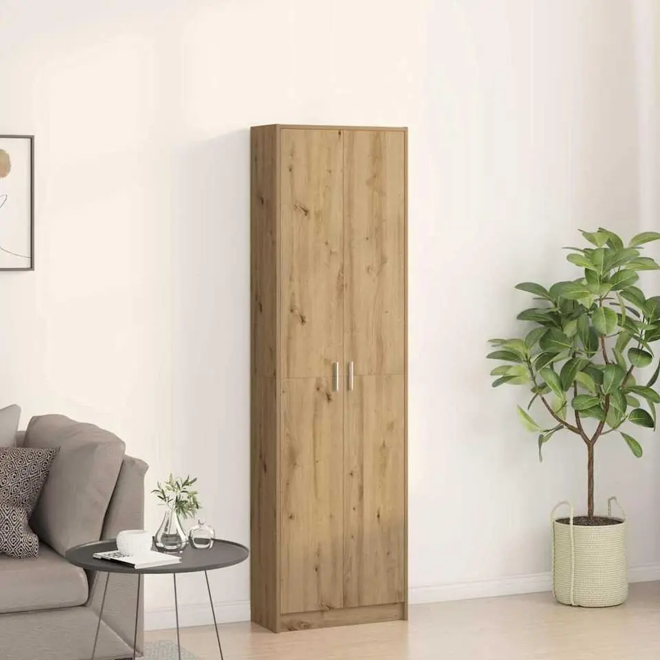 vidaXL - 2-deurs Kledingkast met planken - Hout - Artisan eiken - 55x25x189 cm