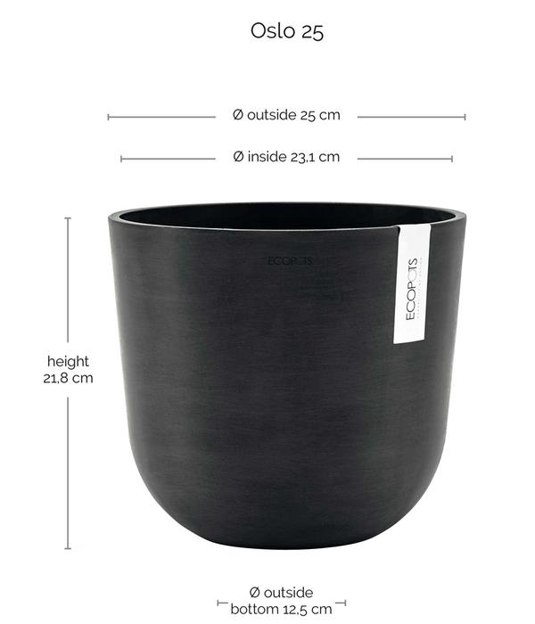 Ecopots Kunststoff-Topf Oslo, rund