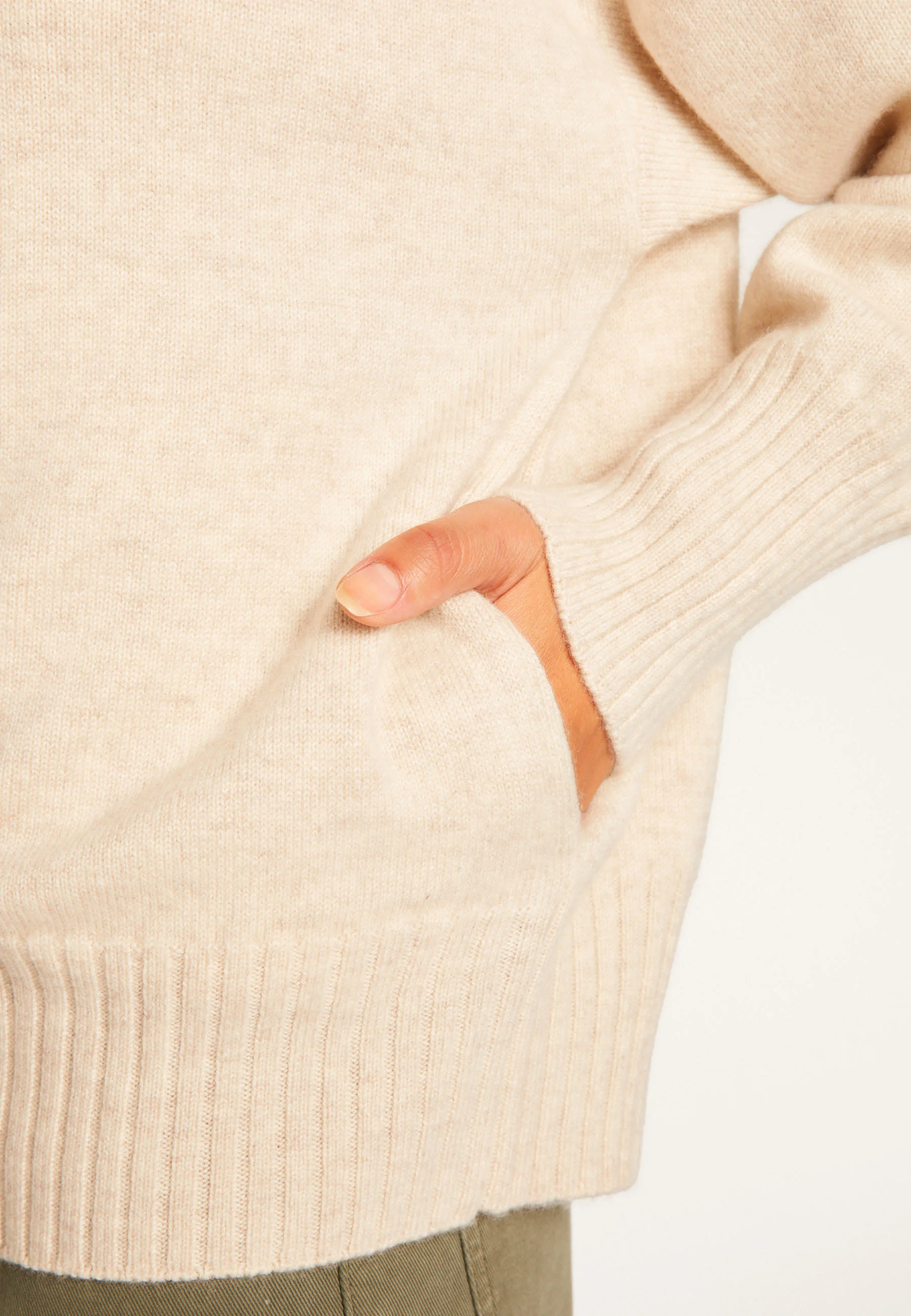 AGNES DUO - Gilet zippé en cachemire | Beige