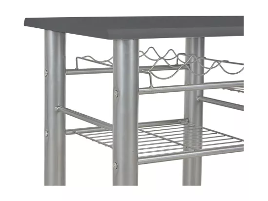 Ensemble de bar avec étagères 3 pcs Bois et acier Noir