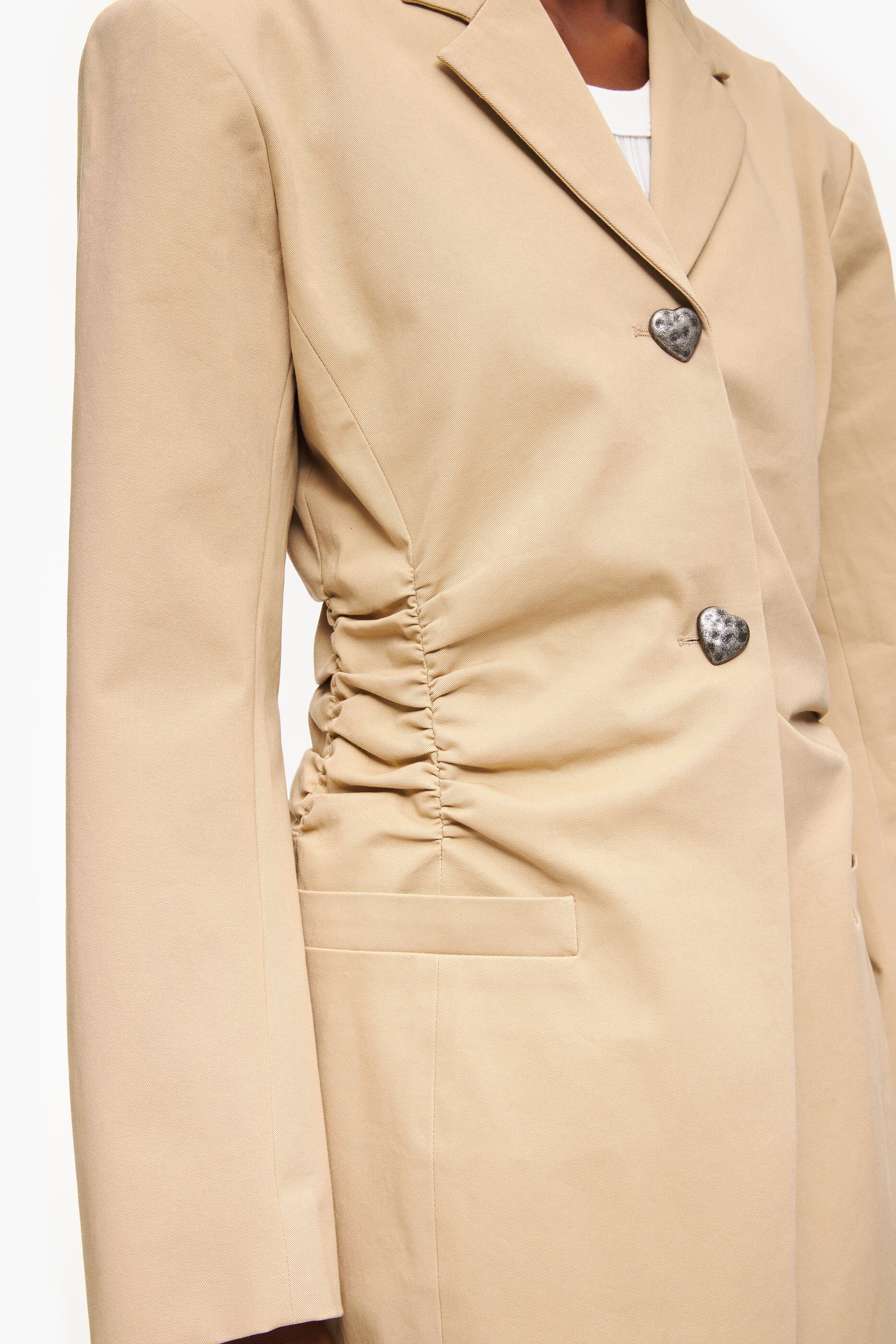 Blazer de algodão cor camelo