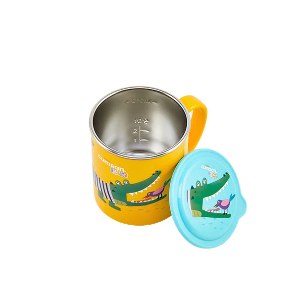 Tasse enfant crocodile en inox 300 ml jaune Cuitisan