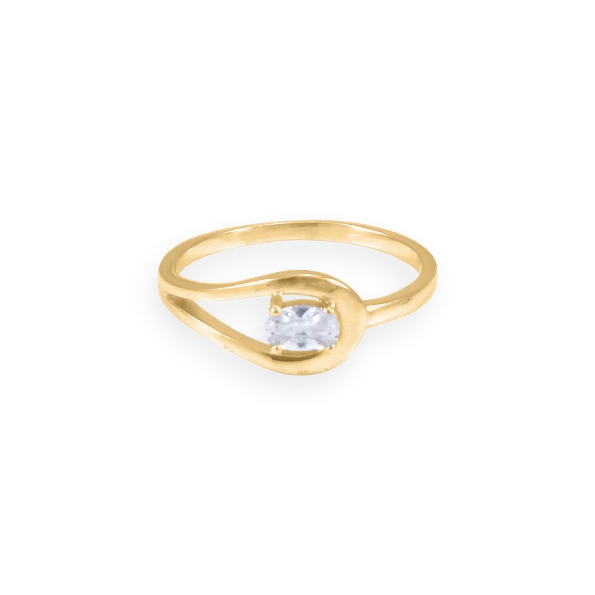 Bague plaquée or avec oxyde de zirconium