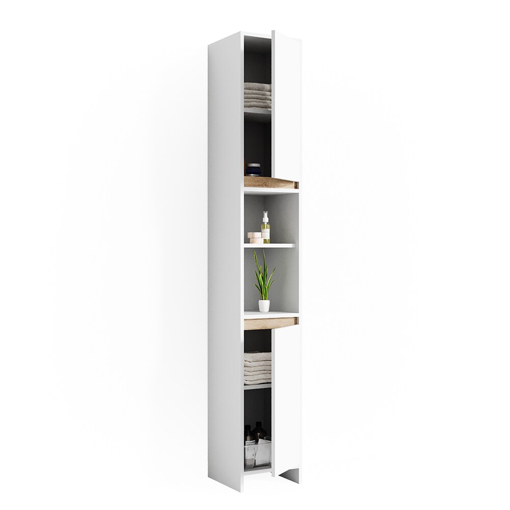 VICCO Badschrank EMMA Weiß Sonoma Eiche Badezimmerschrank Hochschrank Badregal