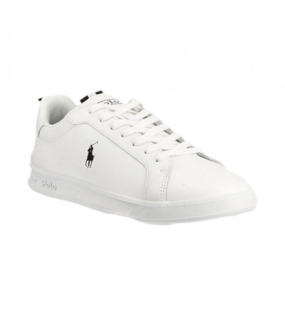 Tênis de couro branco com logo da Ralph Lauren