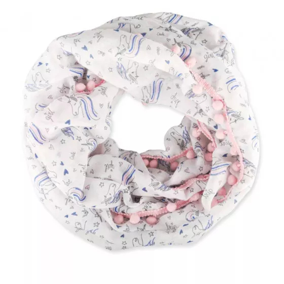 Snood BLANC LOVELY SKULL