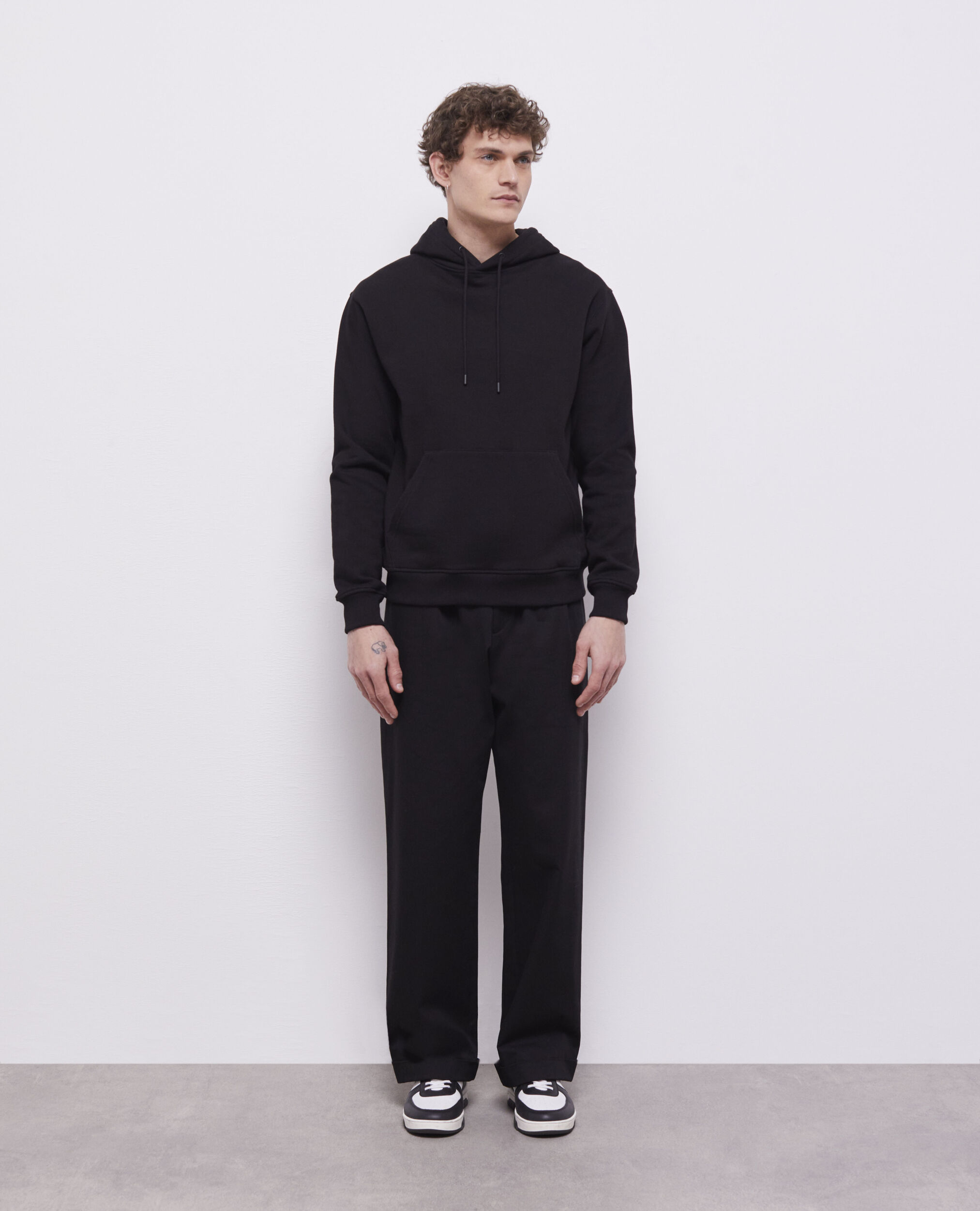 Sweatshirt logo strass noir