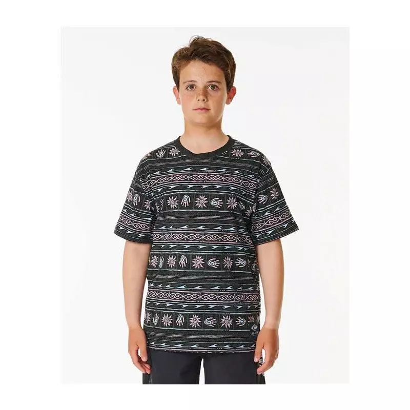 Teeshirt junior RIPCURL Pure Surf Stripe Tee-Boy Washed Black
