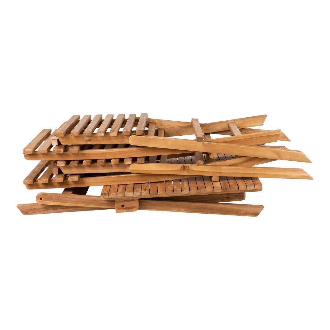 Cuenca Café Set met tafel en 2 stoelen, teakhouten tuinmeubilair. 50 x 46 x 89 cm