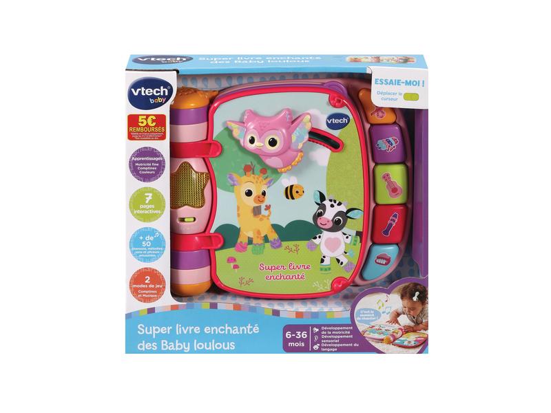 Vtech Super livre enchanté des Baby loulous rose -FR- Lädt zum Spielen, Zuhören und Mitsingen ein