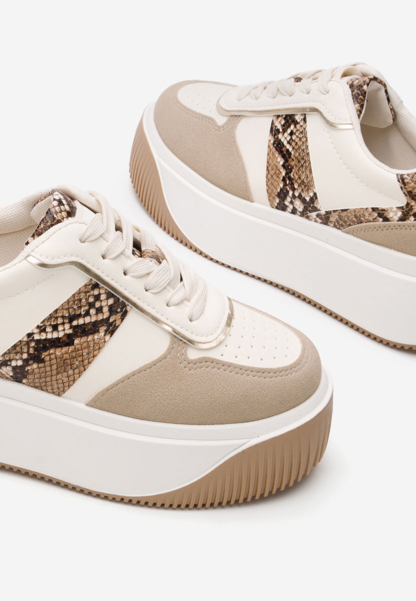 Baskets à plateforme beige Selyana