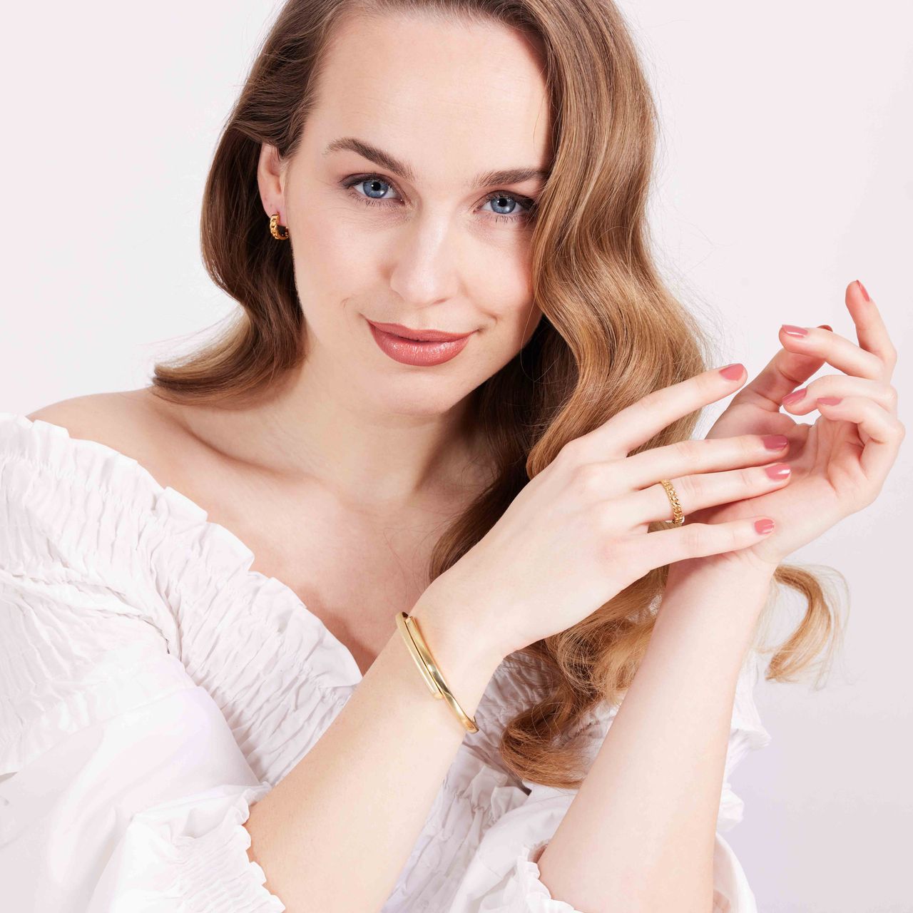 Zilveren goldplated oorbellen gourmet schakel