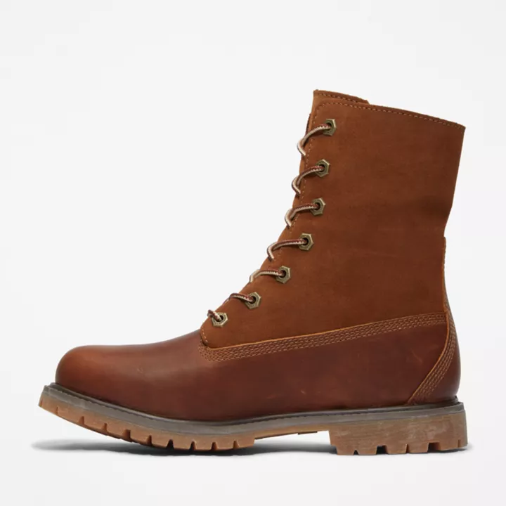 Bottine à revers Timberland Authentics imperméable pour femme en marron foncé