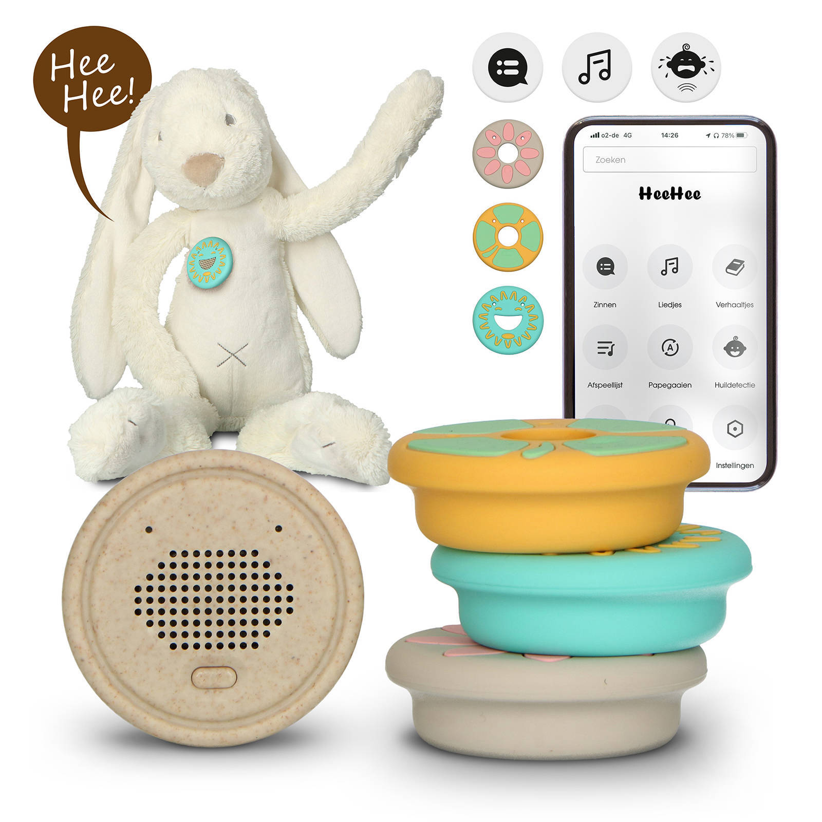 Alecto button heehee + konijn - interactieve knuffel
