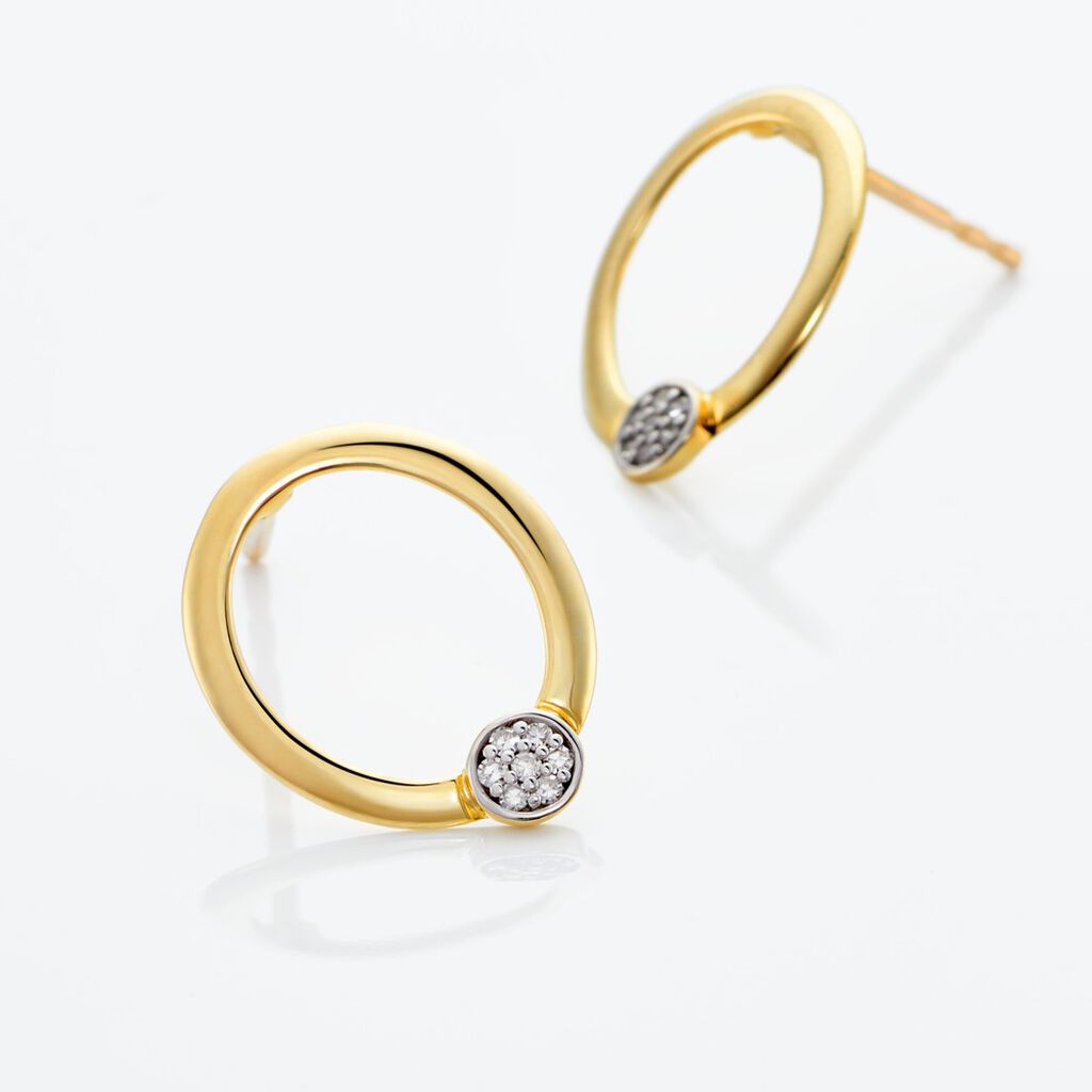 Boucles D'oreilles Puces Or Jaune Shyla Diamants