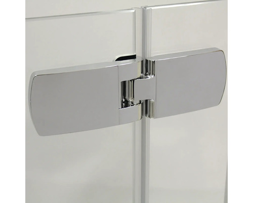 Hoek-instapdeur, 4-delig, Breuer Avanta 80x80 cm, helder glas, chroom profiel