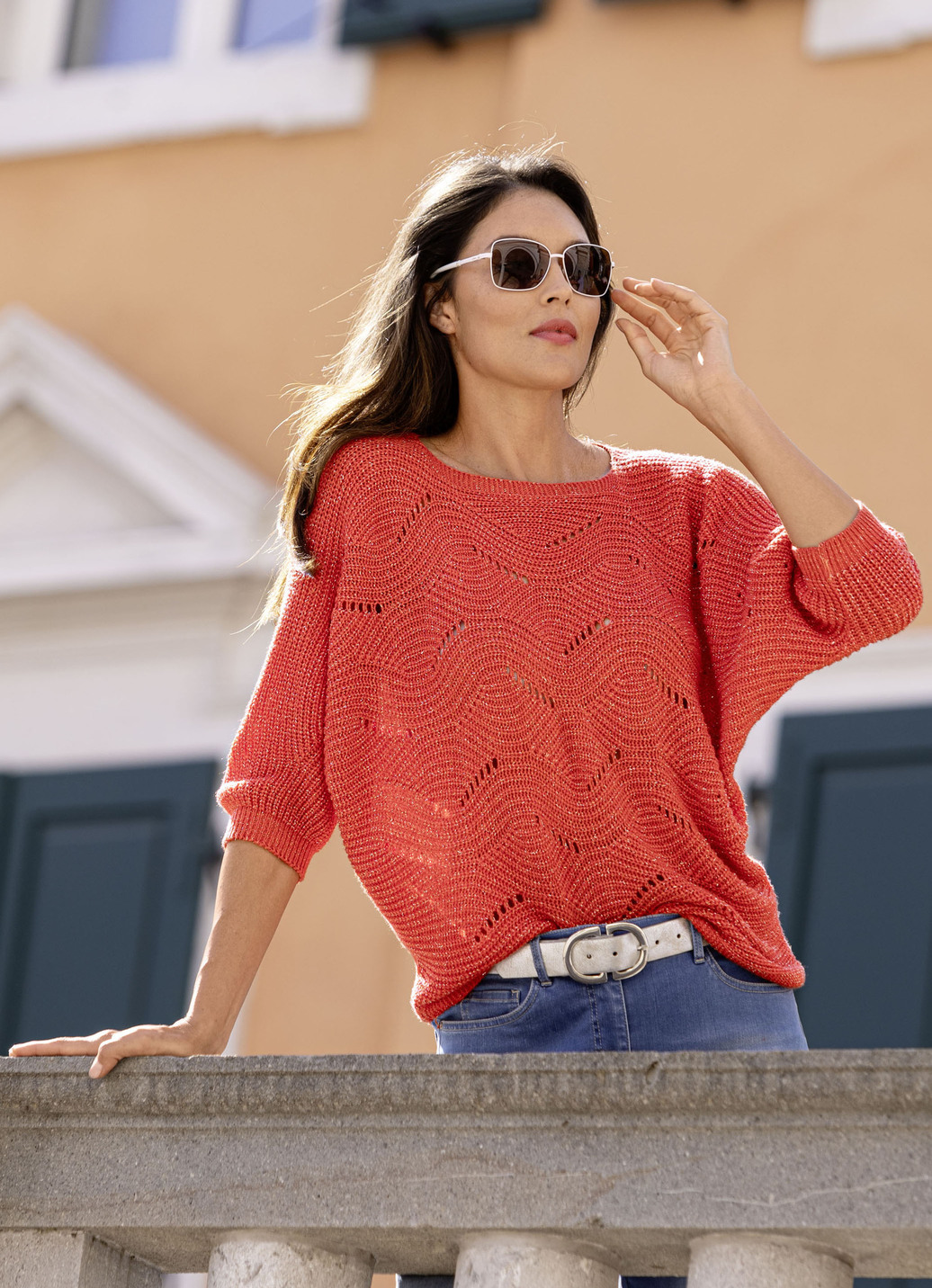 Pullover mit edlen Glitzerakzenten