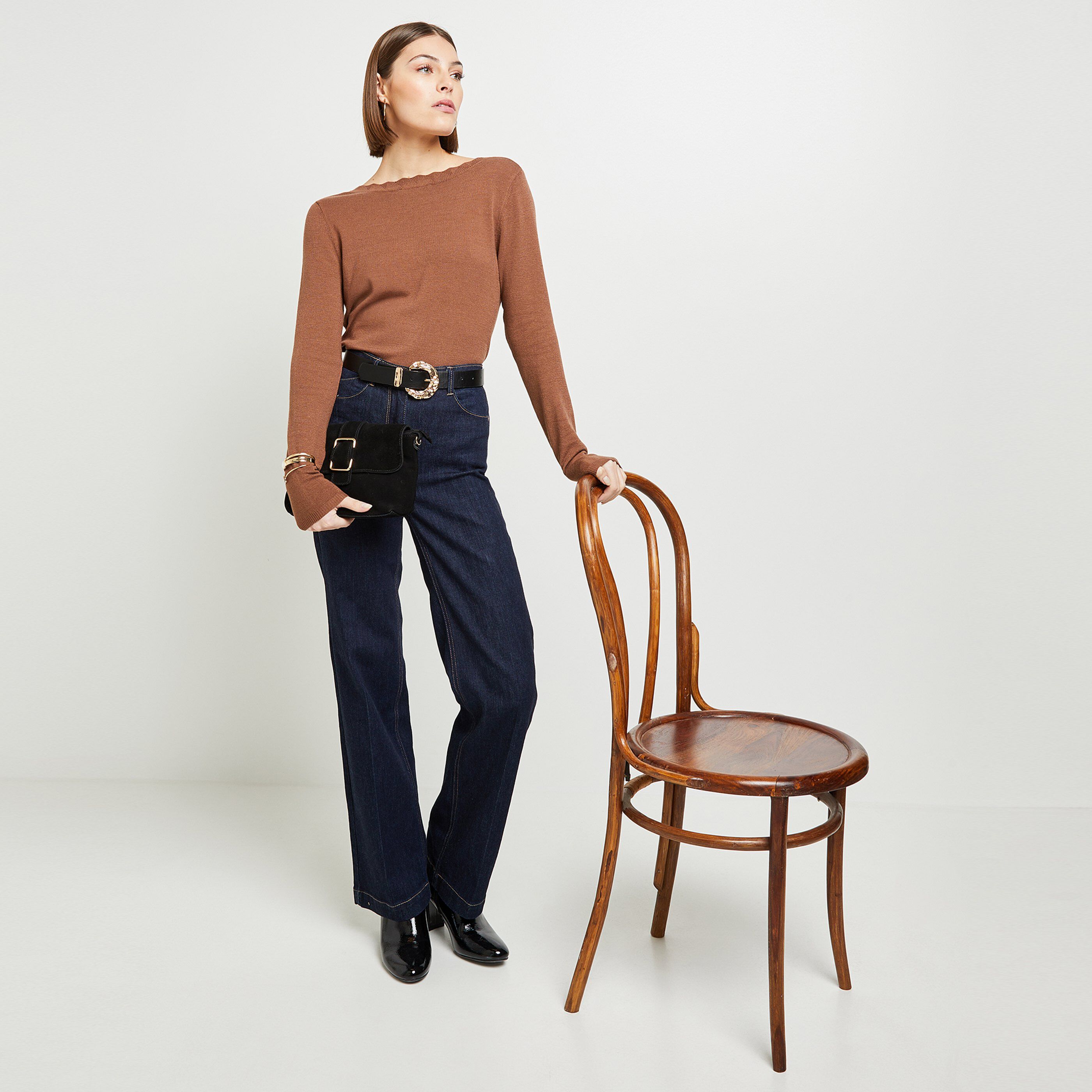 Gilet fine jauge femme - CAMEL