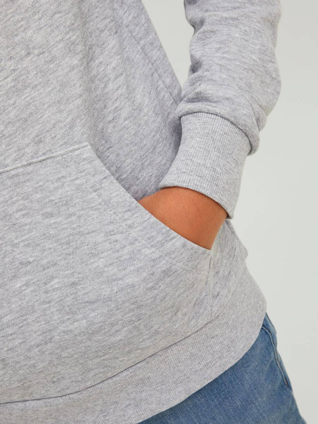 JACK & JONES hoodie JCOLOGAN met logo licht grijs melange