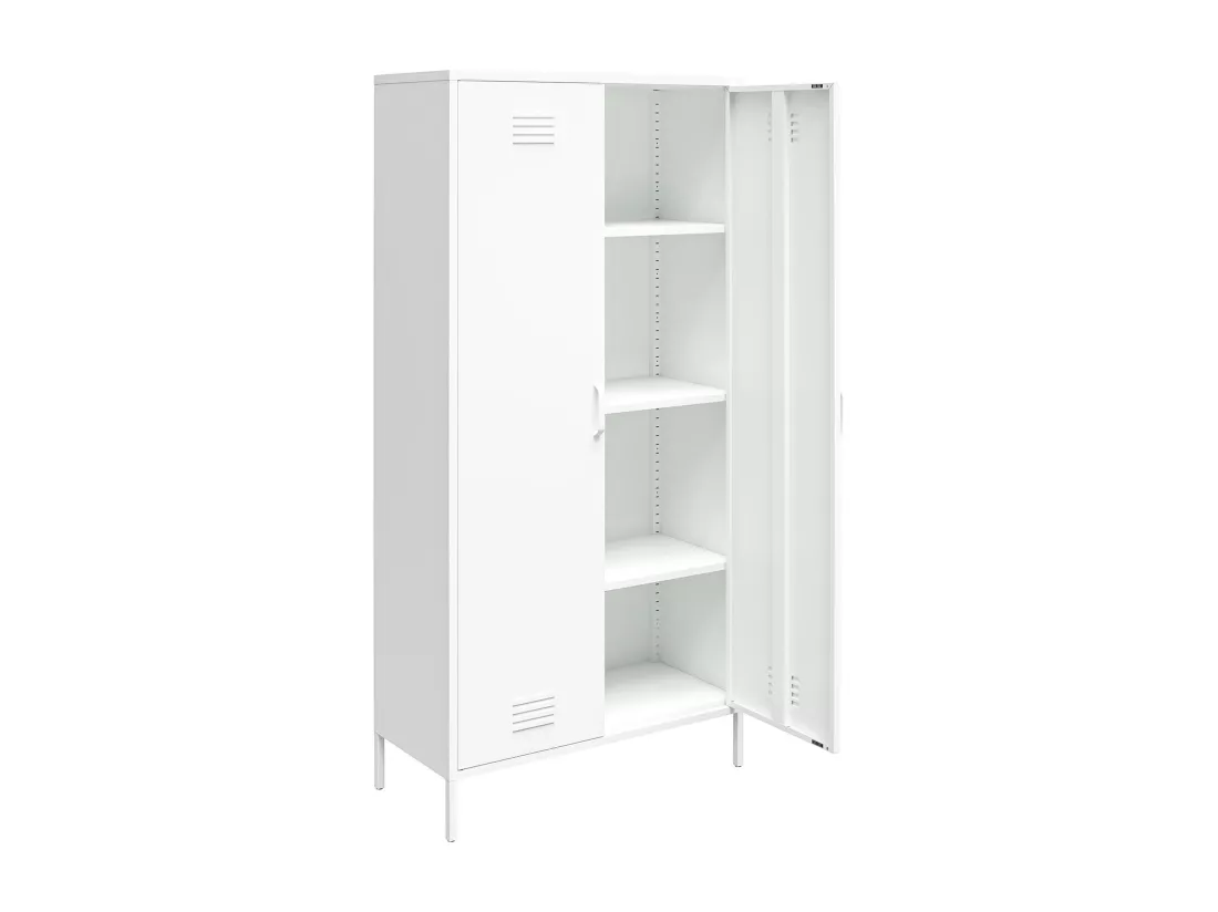 Mission District | Armoire à 2 portes en métal blanc
