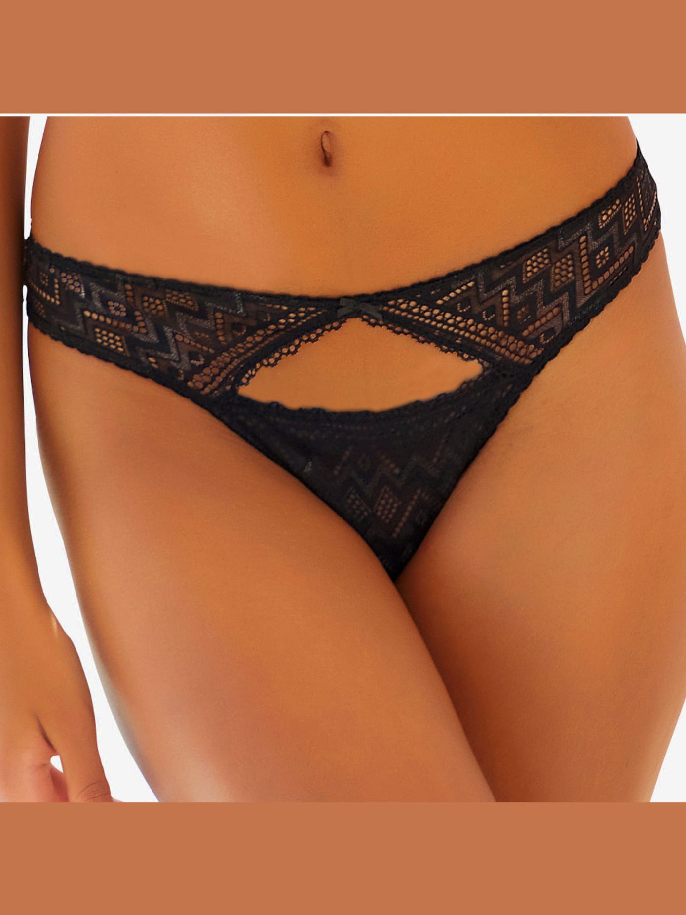 Bas de maillot de bain slip avec dentelle graphique devant