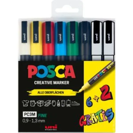 uni-ball Marker UNI POSCA PC-3M 6+2 Set