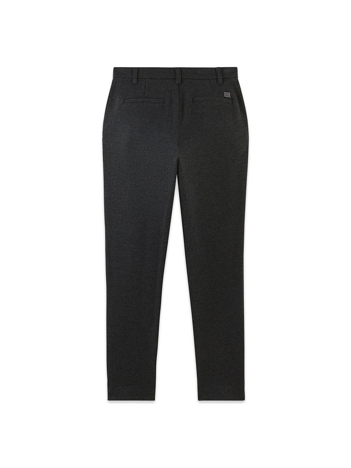 Pantalon Femme En Maille Gris Chiné