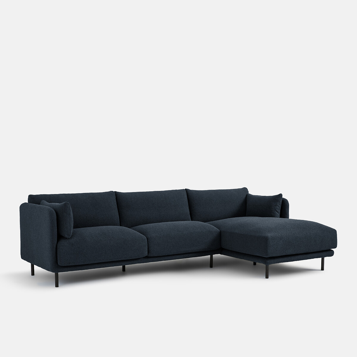 LA REDOUTE INTERIEURS<br>Sofá de canto direito, tecido atoalhado fino, Victor