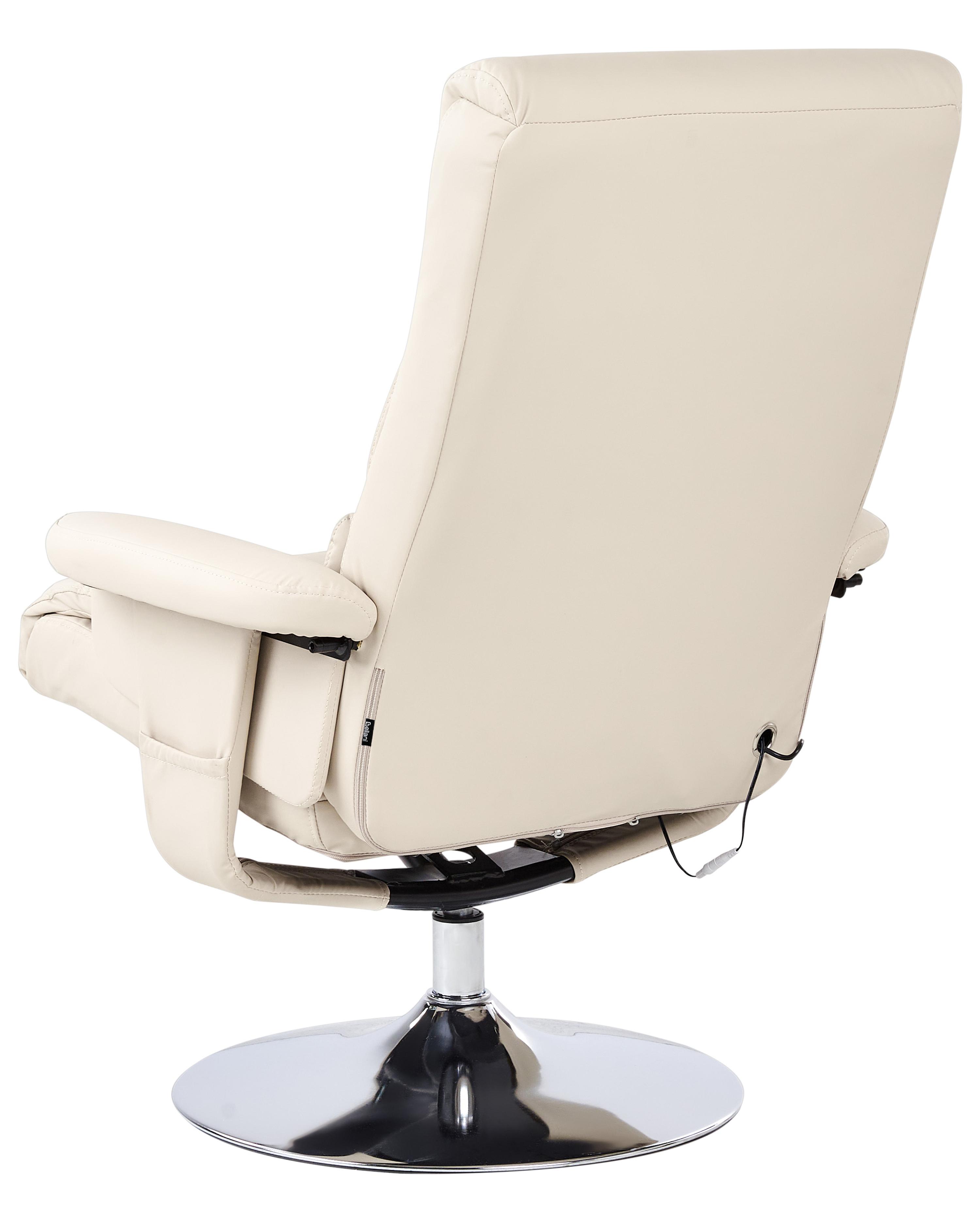 Massagestoel LEGEND met voetenbank Kunstleer Lichtbeige