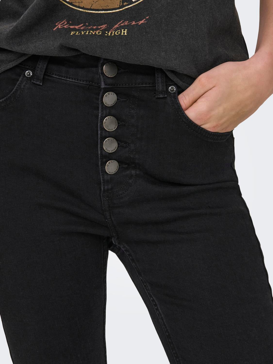 ONLBOBBY Mittlere Taille Skinny Fit Jeans Black