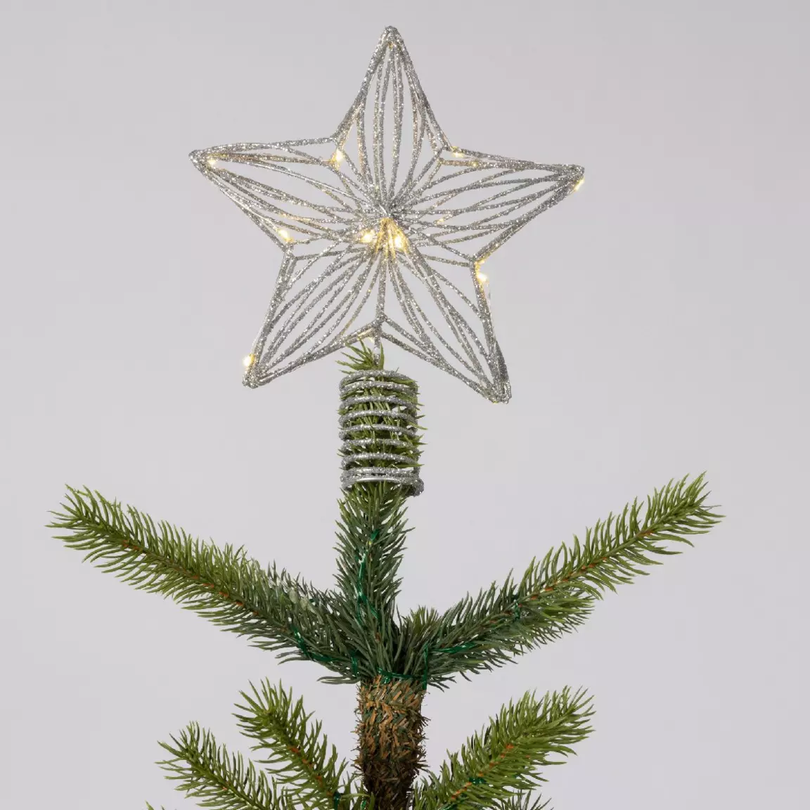 Cimier de sapin lumineux Gaya Argent
