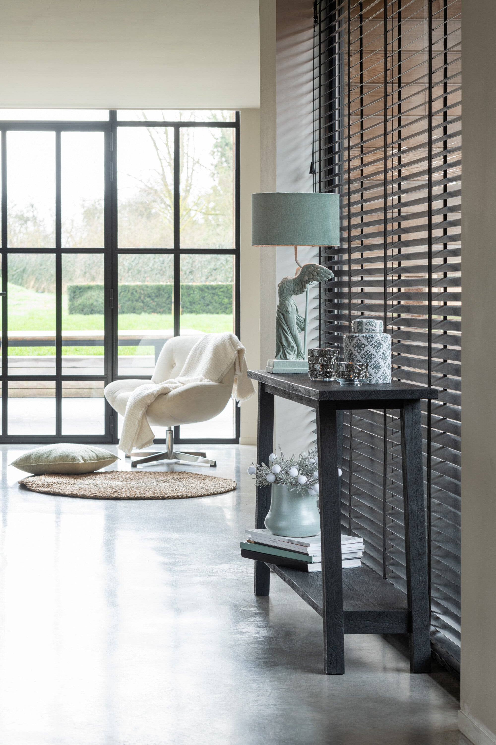 J-Line console Vierkant - hout - zwart