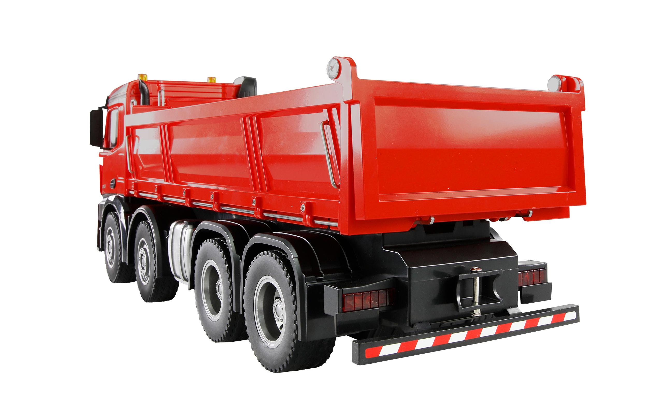 Mercedes-Benz Arocs Muldenkipper 8 x 4/4, Rot 1:18 RTR<br>Lizenzmodell als 8 x 4-Kipper im Massstab 1:18