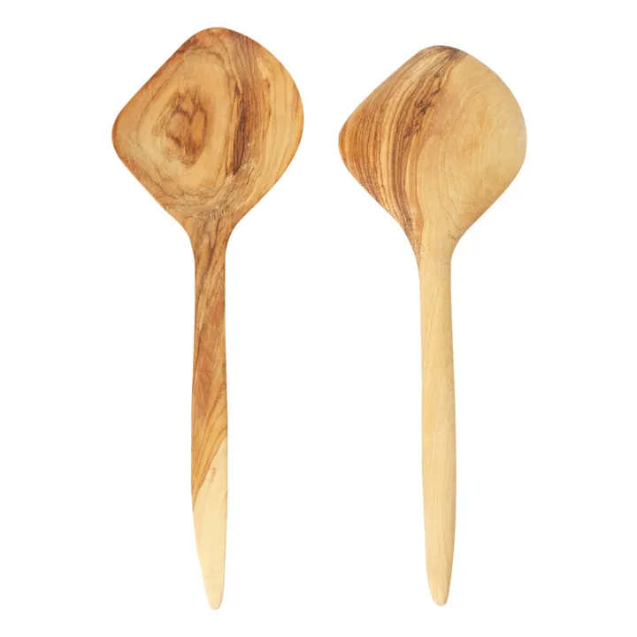 Chabi Chic Couverts à salade en bois d'olivier