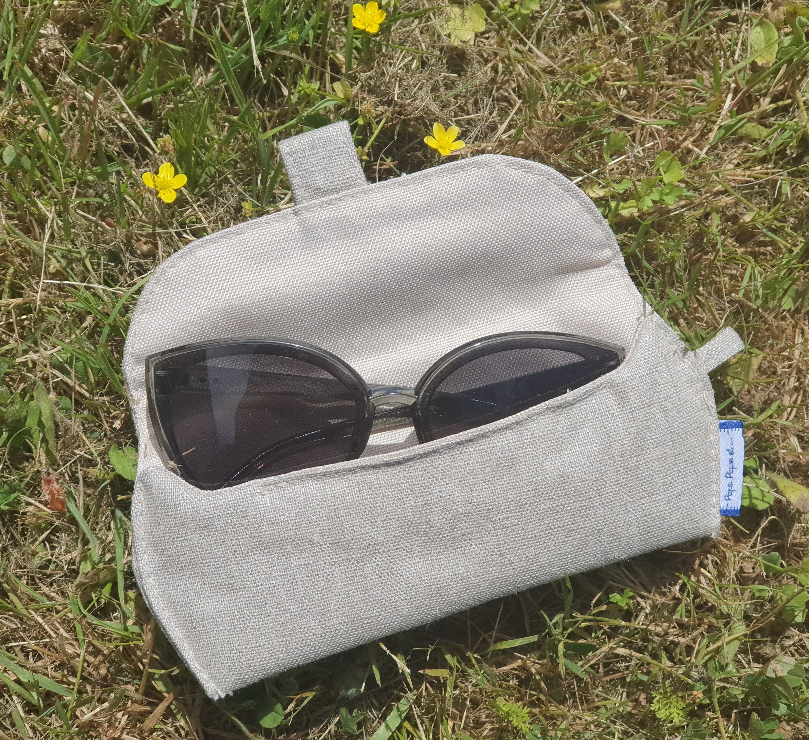 Etui À Lunettes Lin Argenté