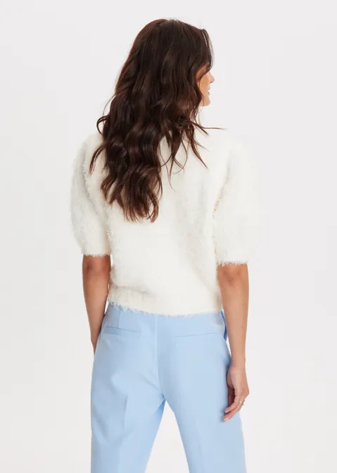 Fluffy trui off-white (WIT.O)