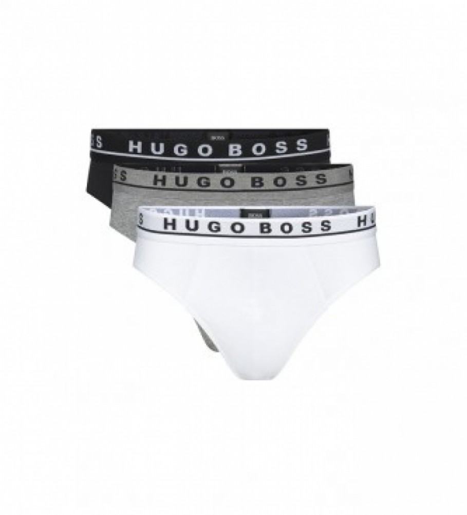 Pacote com 3 unidades BOSS Slip CO/EL 10146061 01 branco, cinza, preto